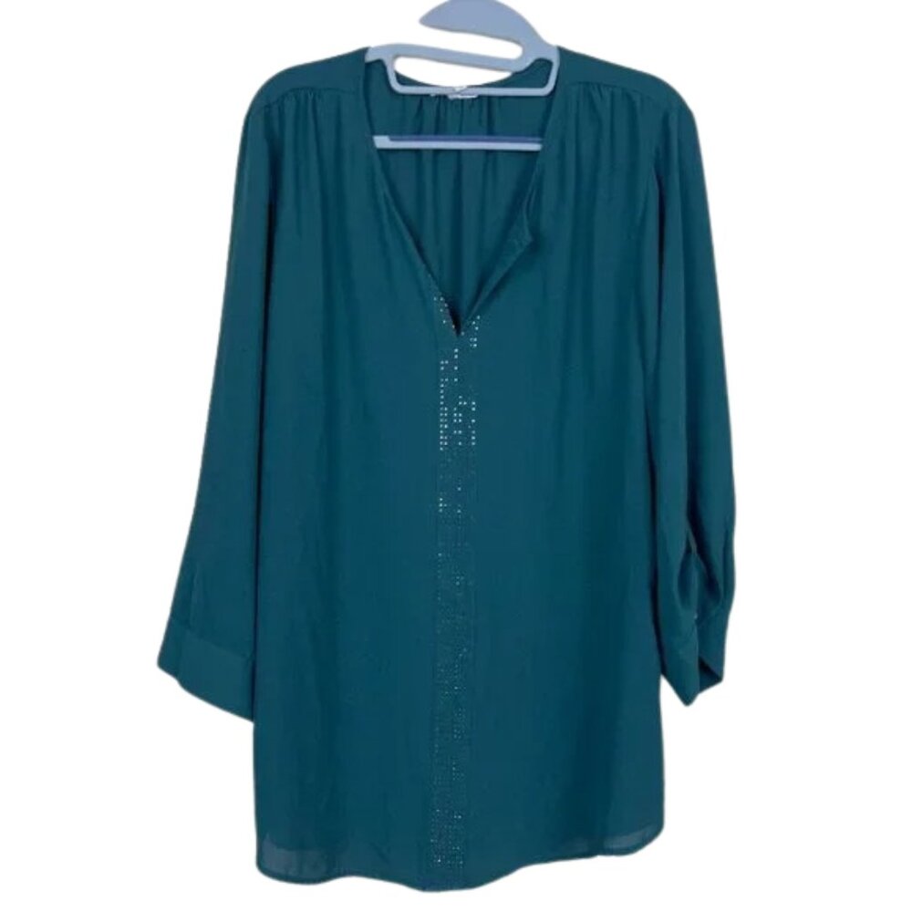 Maurices Teal Long Sleeve Blouse